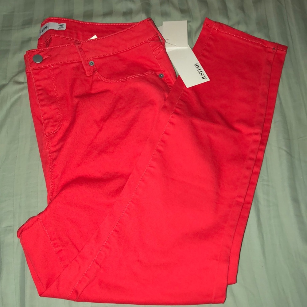 Coral JustFab Skinny Jeans